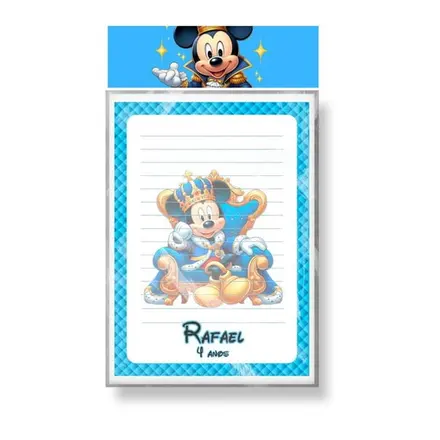 Bloquinho Personalizado - Mickey Realeza