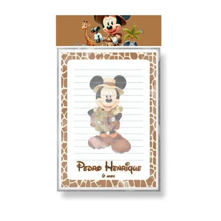 Bloquinho Personalizado - Mickey Safari