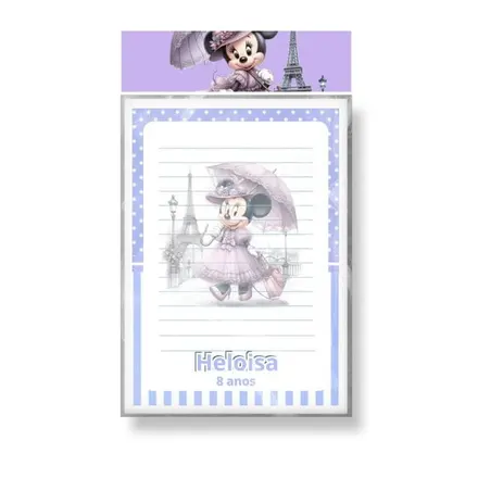 Bloquinho Personalizado - Minnie Paris Lilás