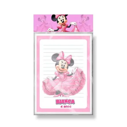 Bloquinho Personalizado - Minnie Realeza Rosa