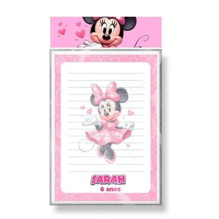 Bloquinho Personalizado - Minnie Rosa (modelo 1)