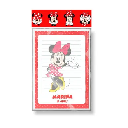 Bloquinho Personalizado - Minnie Vermelha