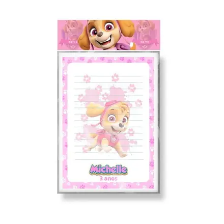 Bloquinho Personalizado - Patrulha Canina Rosa