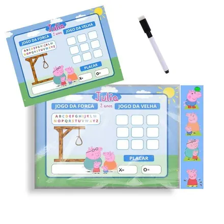 Jogo 2 em 1 Peppa Pig - Jogo da Velha e Jogo da Forca