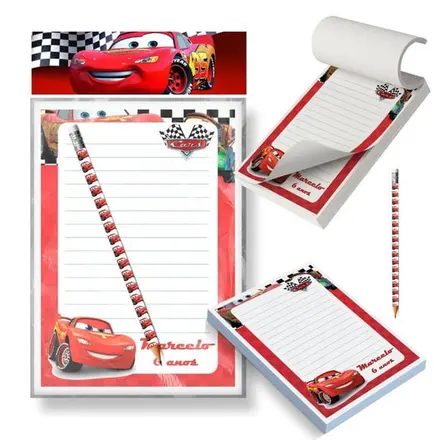 Kit Bloco Destacável + Lápis -carros