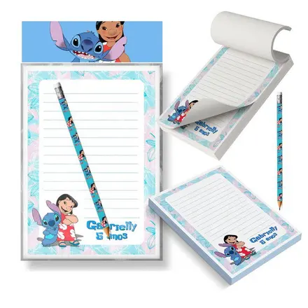 Kit Bloco Destacável + Lápis - Lilo e Stitch