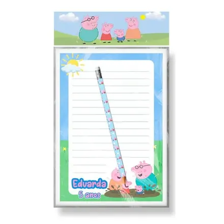 Kit Bloco Destacável + Lápis Peppa Pig (mod 1)