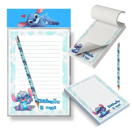 Kit Bloco Destacável + Lápis - Stitch