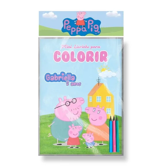 Mini Livrinho para Colorir + Lápis de Cor - Peppa Pig