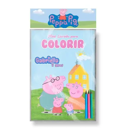 Mini Livrinho para Colorir + Lápis de Cor - Peppa Pig