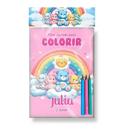 Mini Livrinho para Colorir - Ursinhos Carinhosos