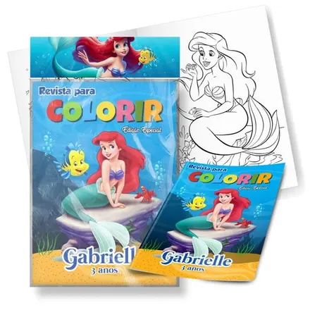 Revista para Colorir - a Pequena Sereia / Ariel