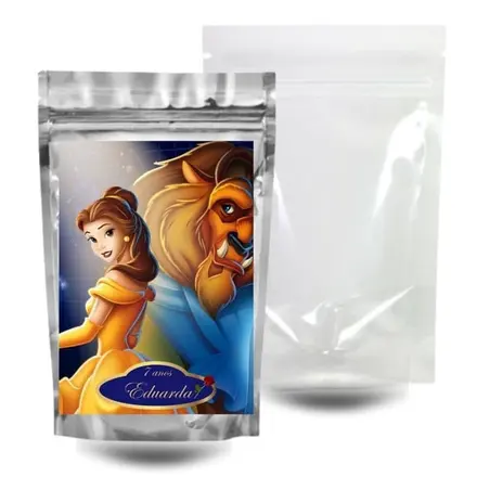 Saquinho Surpresa Zip Lock 10x15 - a Bela e a Fera