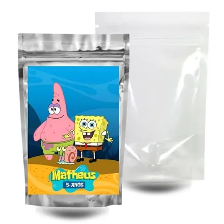 Saquinho Surpresa Zip Lock 10x15 - Bob Esponja