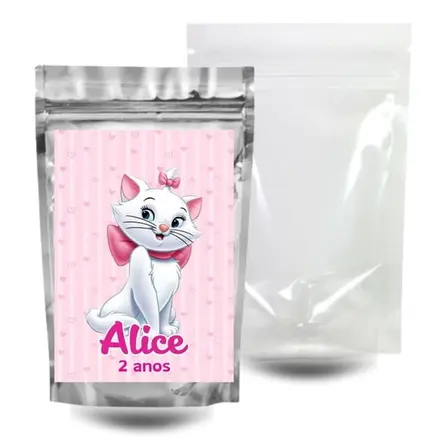 Saquinho Surpresa Zip Lock 10x15 - Gatinha Marie