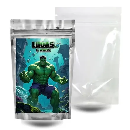Saquinho Surpresa Zip Lock 10x15 - Hulk