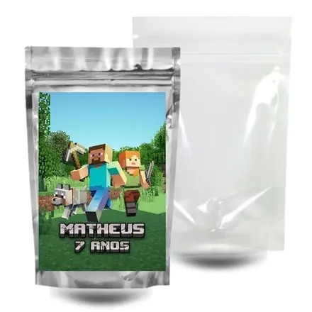 Saquinho Surpresa Zip Lock 10x15 - Minecraft