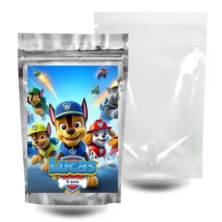 Saquinho Surpresa Zip Lock 10x15 - Patrulha Canina