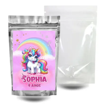 Saquinho Surpresa Zip Lock 10x15 - Unicórnio